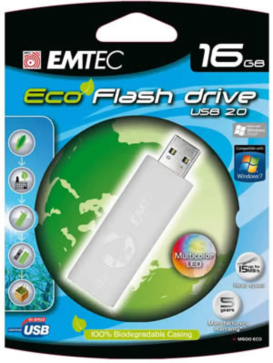 Pen drive ecosostenibile realizzata in mais
