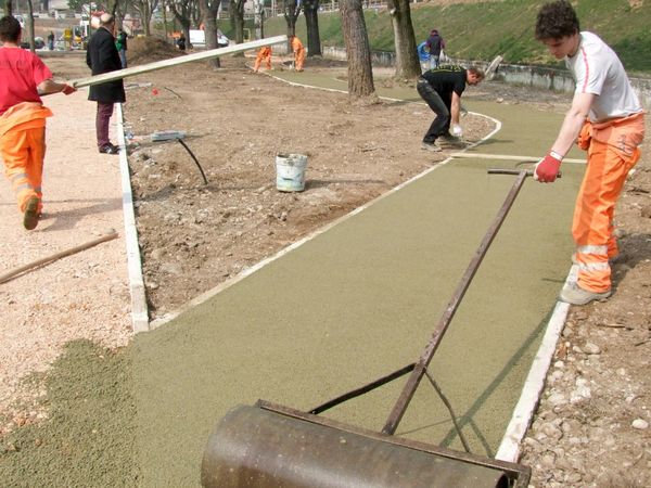 Pista ciclabile realizzata con materiale ecologico